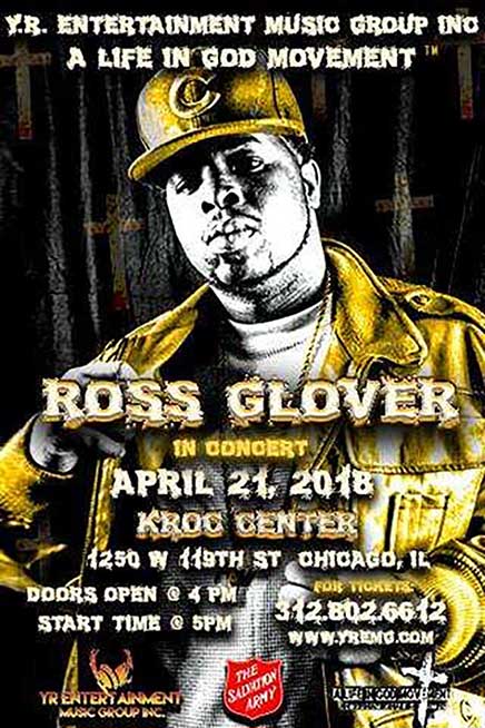 poster for ross glover concert at kroc Center 4-21-2018